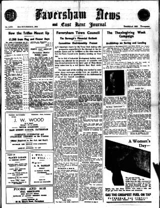 cover page of Faversham News published on November 30, 1945