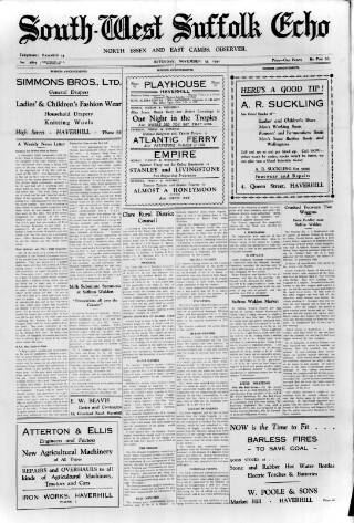 cover page of Haverhill Echo published on November 15, 1941