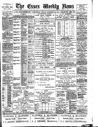 cover page of Essex Weekly News published on December 30, 1892