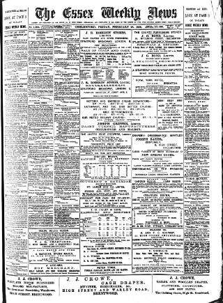 cover page of Essex Weekly News published on February 28, 1896
