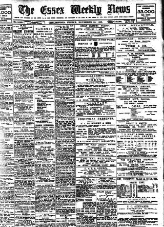 cover page of Essex Weekly News published on November 30, 1906