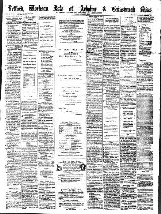 cover page of Retford, Worksop, Isle of Axholme and Gainsborough News published on February 28, 1874