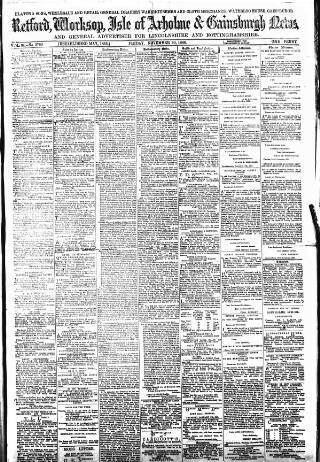 cover page of Retford, Worksop, Isle of Axholme and Gainsborough News published on November 30, 1888