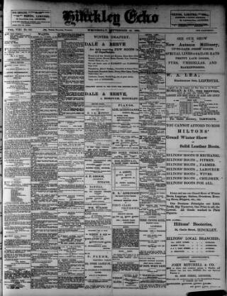 cover page of Hinckley Echo published on September 18, 1901