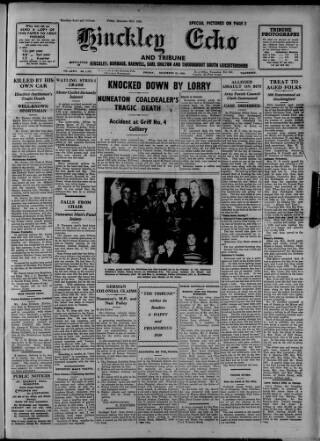 cover page of Hinckley Echo published on December 30, 1938