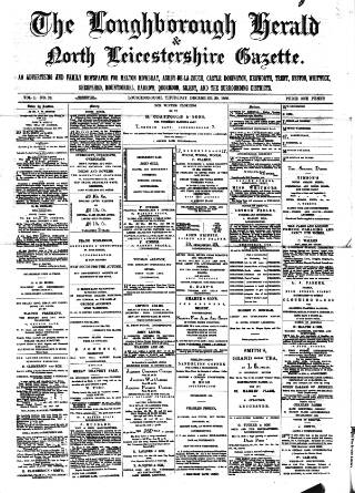 cover page of Loughborough Herald & North Leicestershire Gazette published on December 30, 1880
