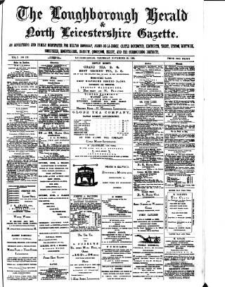 cover page of Loughborough Herald & North Leicestershire Gazette published on November 30, 1882
