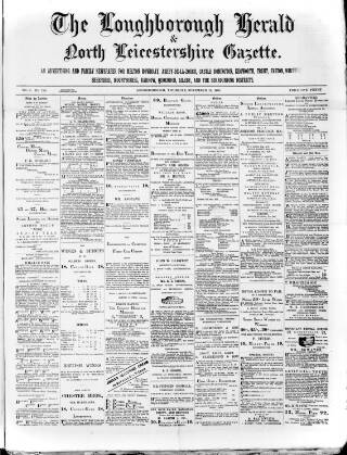 cover page of Loughborough Herald & North Leicestershire Gazette published on November 15, 1883