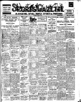 cover page of Sports Gazette (Middlesbrough) published on July 25, 1931