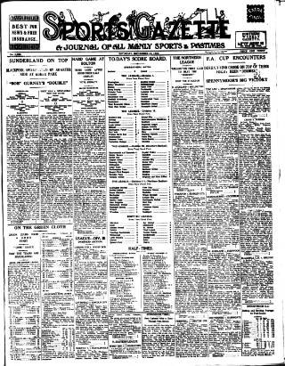 cover page of Sports Gazette (Middlesbrough) published on September 19, 1931