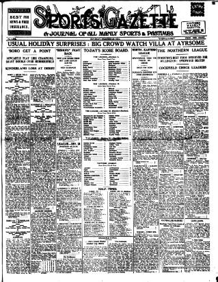 cover page of Sports Gazette (Middlesbrough) published on December 26, 1931