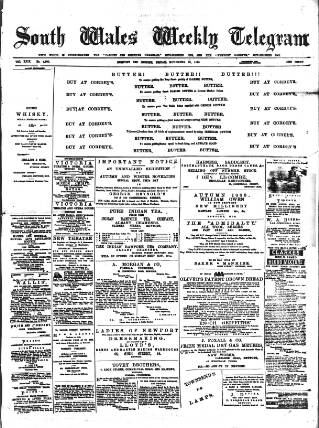 cover page of Newport Gazette published on November 30, 1888