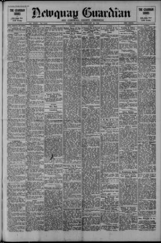 cover page of Newquay Express and Cornwall County Chronicle published on February 28, 1946
