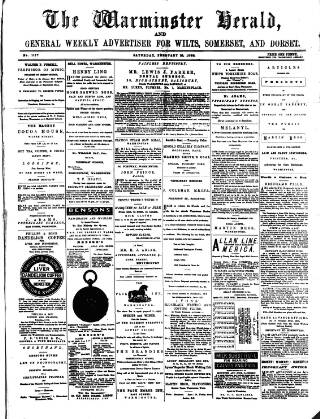 cover page of Warminster Herald published on February 28, 1880