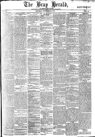 cover page of Bray and South Dublin Herald published on November 30, 1878