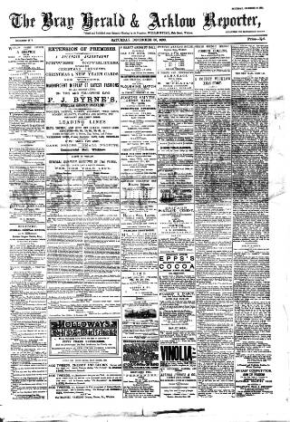 cover page of Bray and South Dublin Herald published on December 30, 1893