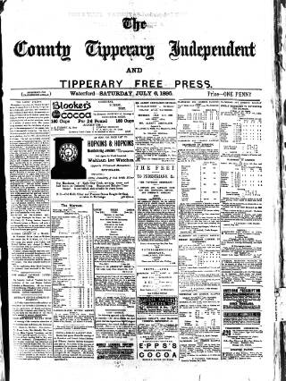 cover page of County Tipperary Independent and Tipperary Free Press published on July 6, 1895