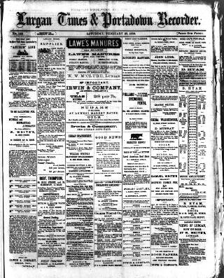 cover page of Lurgan Times published on February 28, 1880