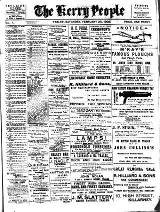 cover page of Kerry People published on February 28, 1903