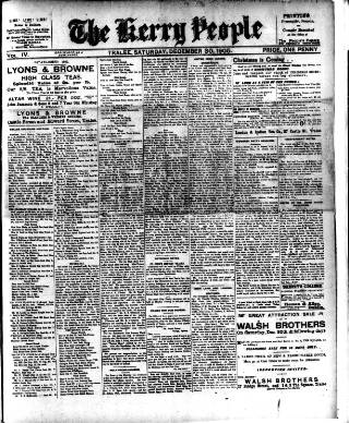 cover page of Kerry People published on December 30, 1905