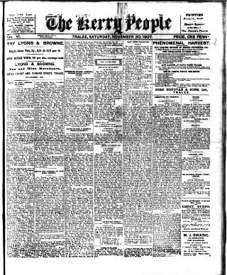 cover page of Kerry People published on November 30, 1907