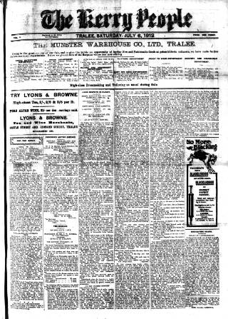 cover page of Kerry People published on July 6, 1912