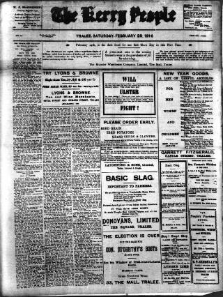 cover page of Kerry People published on February 28, 1914