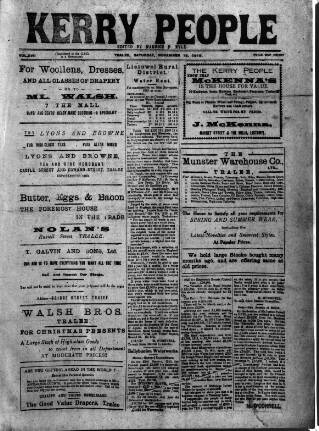 cover page of Kerry People published on November 15, 1919