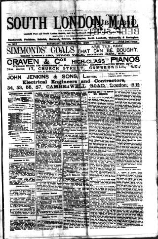 cover page of South London Mail published on December 30, 1899