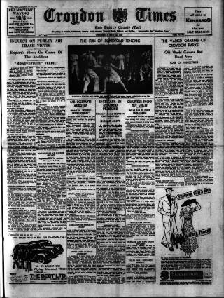 cover page of Croydon Times published on July 6, 1938