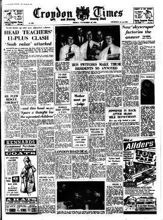 cover page of Croydon Times published on November 30, 1962