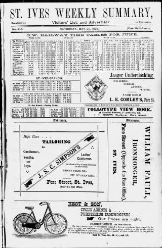 cover page of St. Ives Weekly Summary published on May 29, 1897