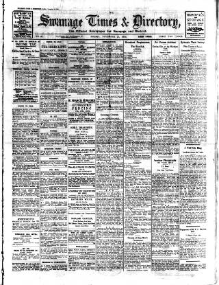cover page of Swanage Times & Directory published on November 30, 1928