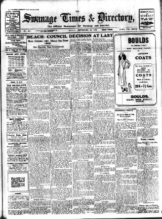 cover page of Swanage Times & Directory published on September 18, 1931