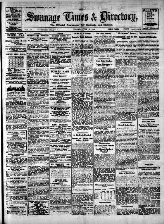 cover page of Swanage Times & Directory published on July 6, 1934