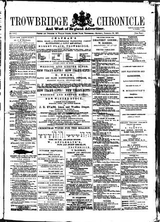 cover page of Trowbridge Chronicle published on December 30, 1871