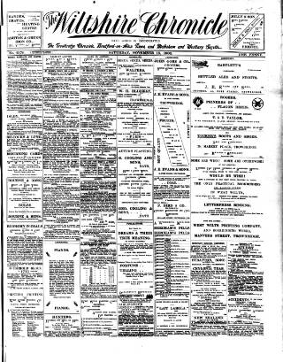 cover page of Trowbridge Chronicle published on November 15, 1902