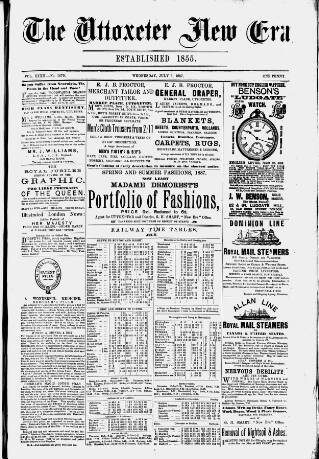 cover page of Uttoxeter New Era published on July 6, 1887