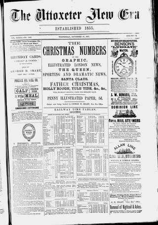 cover page of Uttoxeter New Era published on November 30, 1887