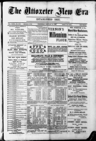 cover page of Uttoxeter New Era published on February 28, 1894