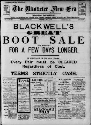 cover page of Uttoxeter New Era published on May 29, 1907