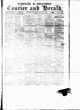 cover page of Dumfries & Galloway Courier and Herald published on December 30, 1885