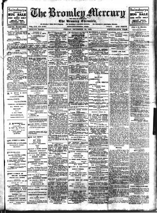 cover page of Bromley & West Kent Mercury published on November 30, 1923