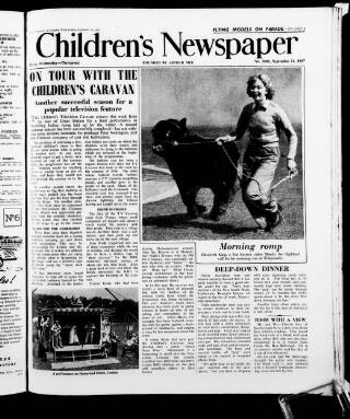 cover page of Children's Newspaper published on September 21, 1957