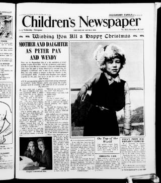 cover page of Children's Newspaper published on December 28, 1957