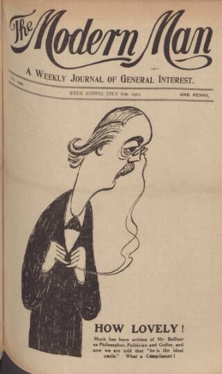 cover page of Modern Man published on July 6, 1912