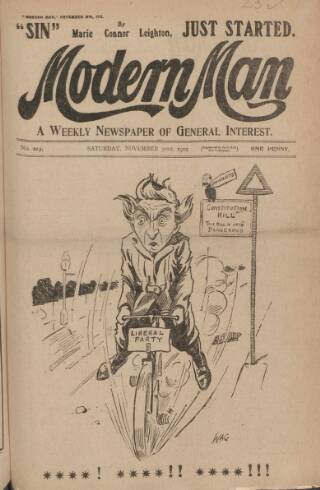 cover page of Modern Man published on November 30, 1912