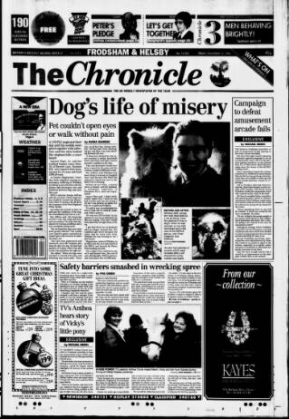 cover page of Chester Chronicle (Frodsham & Helsby edition) published on November 15, 1996