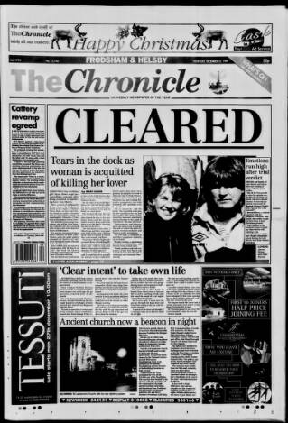 cover page of Chester Chronicle (Frodsham & Helsby edition) published on December 23, 1999