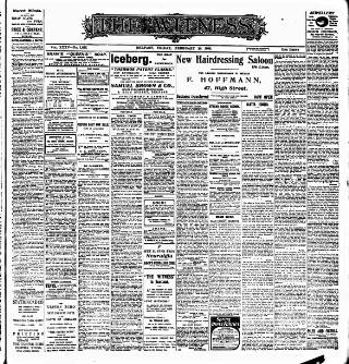cover page of Witness (Belfast) published on February 28, 1908
